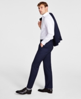 Michael Kors Men's Plaid Classic-Fit Wool-Blend Stretch Suit Separate Pants - Blue Plaid