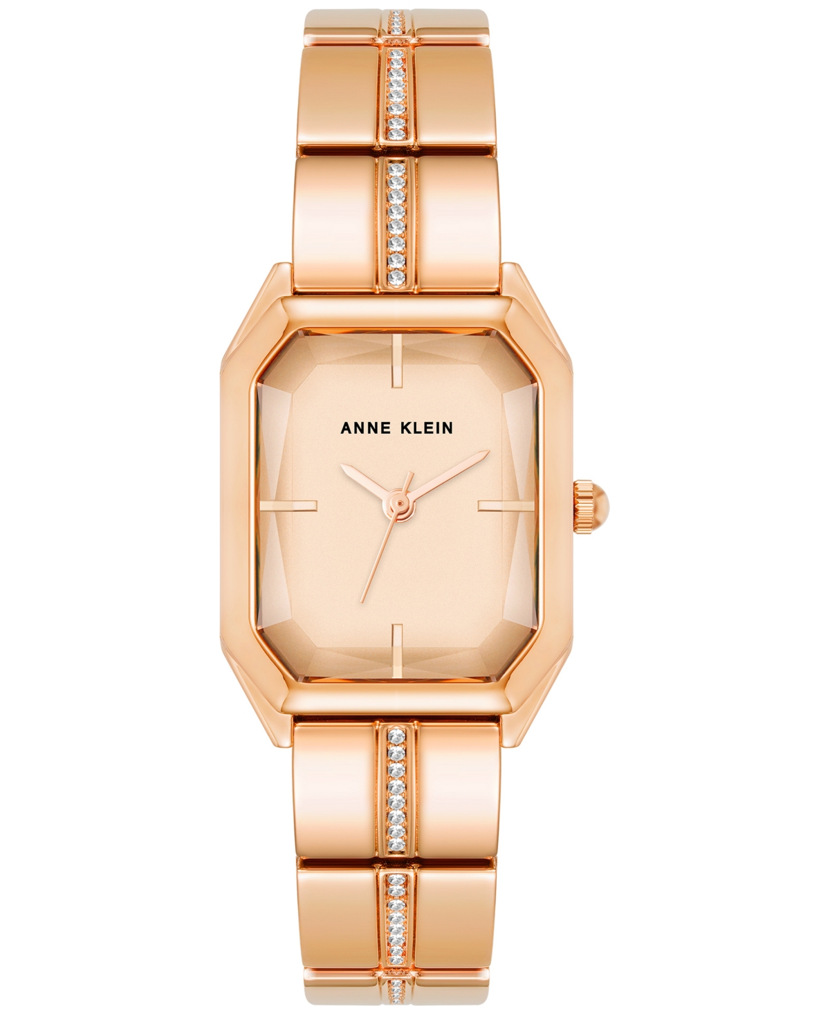 Anne Klein Women's Crystal Accent Bracelet Watch 23x32mm In Rose Gold Tone