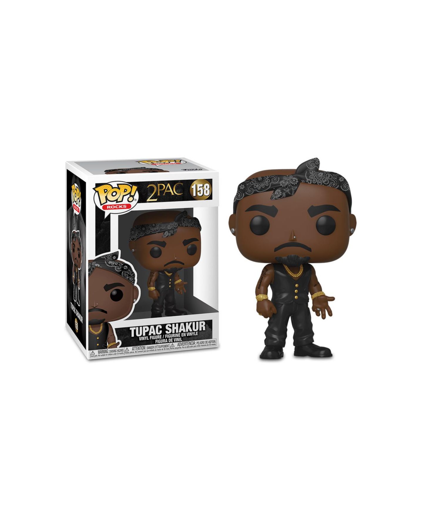 Детская фигурка Funko POP Rocks Vinyl Figure Tupac Shakur, цвет: Чёрный — фото 1