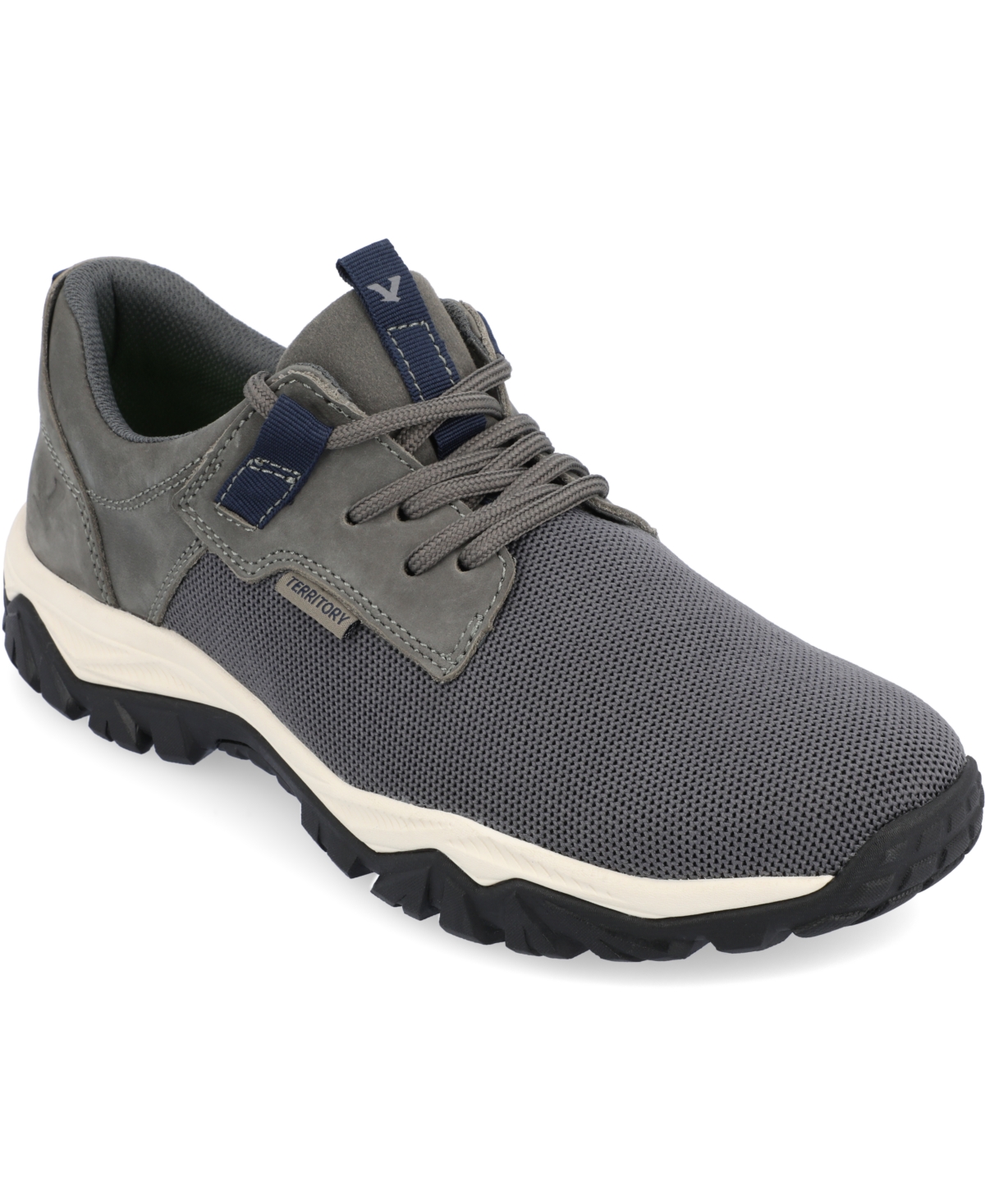 Shop Territory Men's Trekker Casual Knit Sneakers In Gray