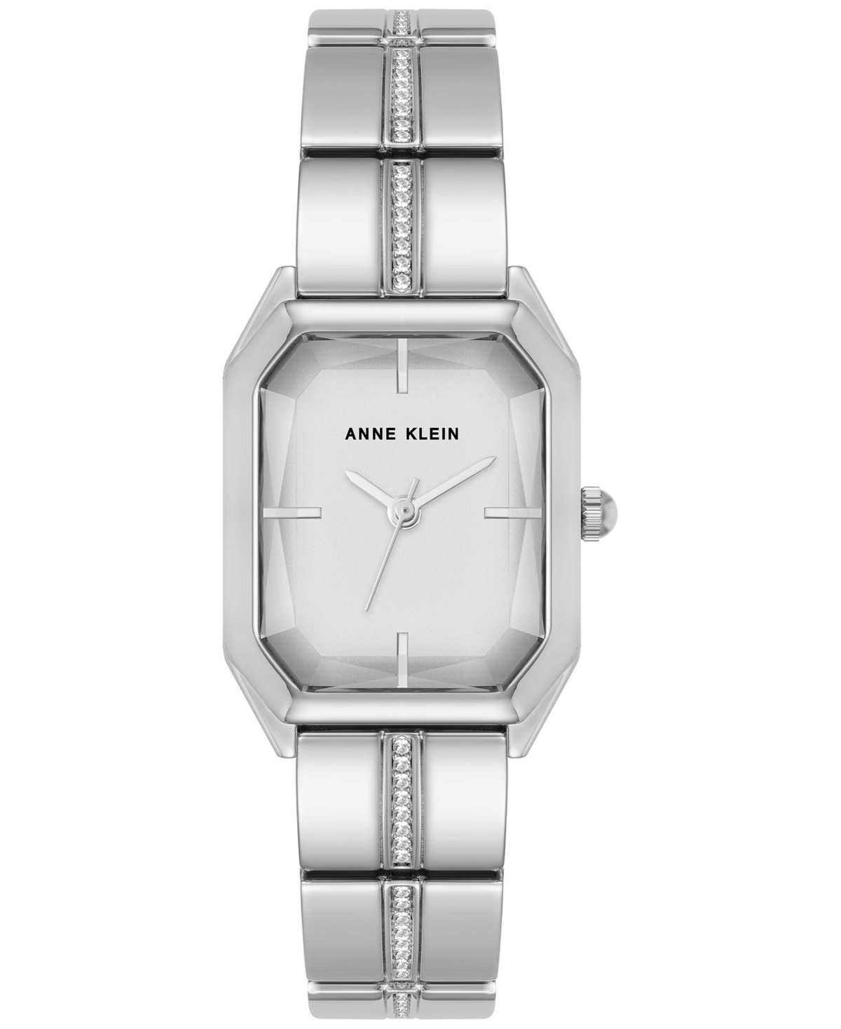 Anne Klein Women's Crystal Accent Bracelet Watch 23x32mm In Silver