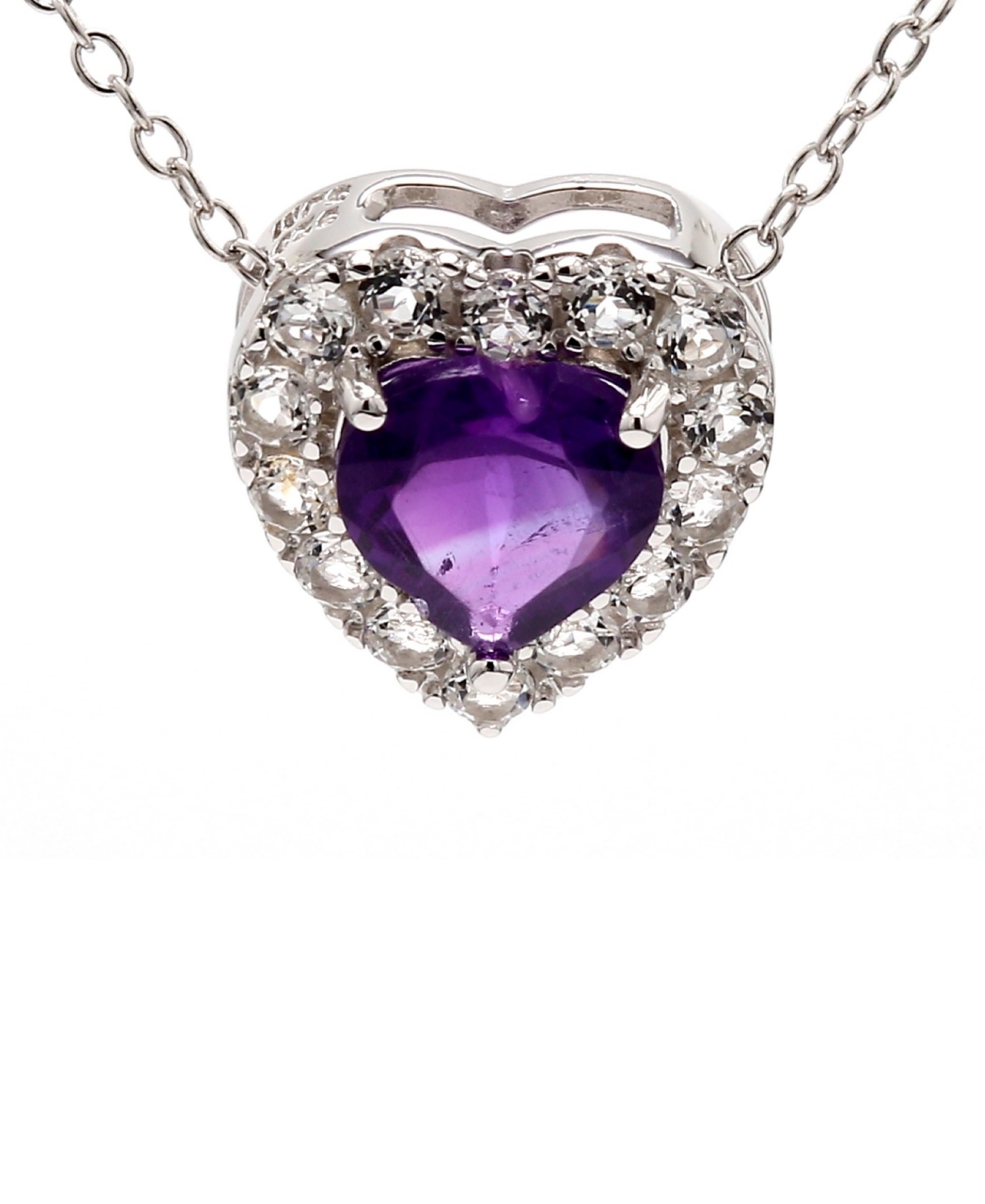 Garnet (1 ct. t.w.) & White Topaz (1-3/8 ct. t.w.) Heart 18