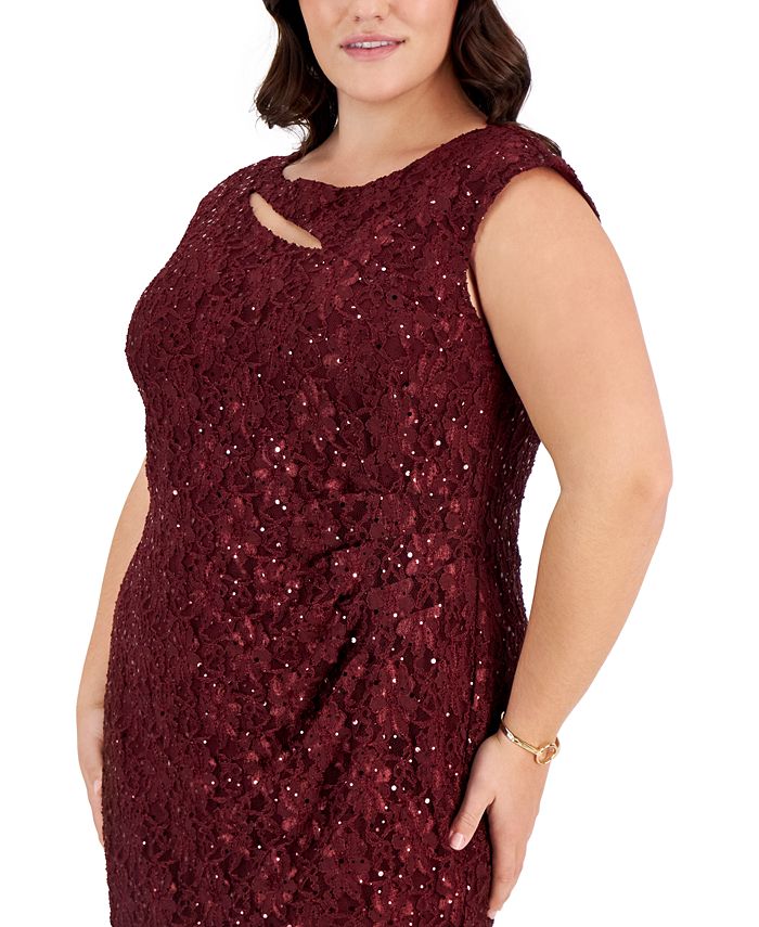 Connected cutout store sequined lace gown