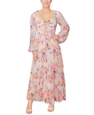 RACHEL Rachel Roy - Women's Amira Long-Sleeve Pleated Midi Dress