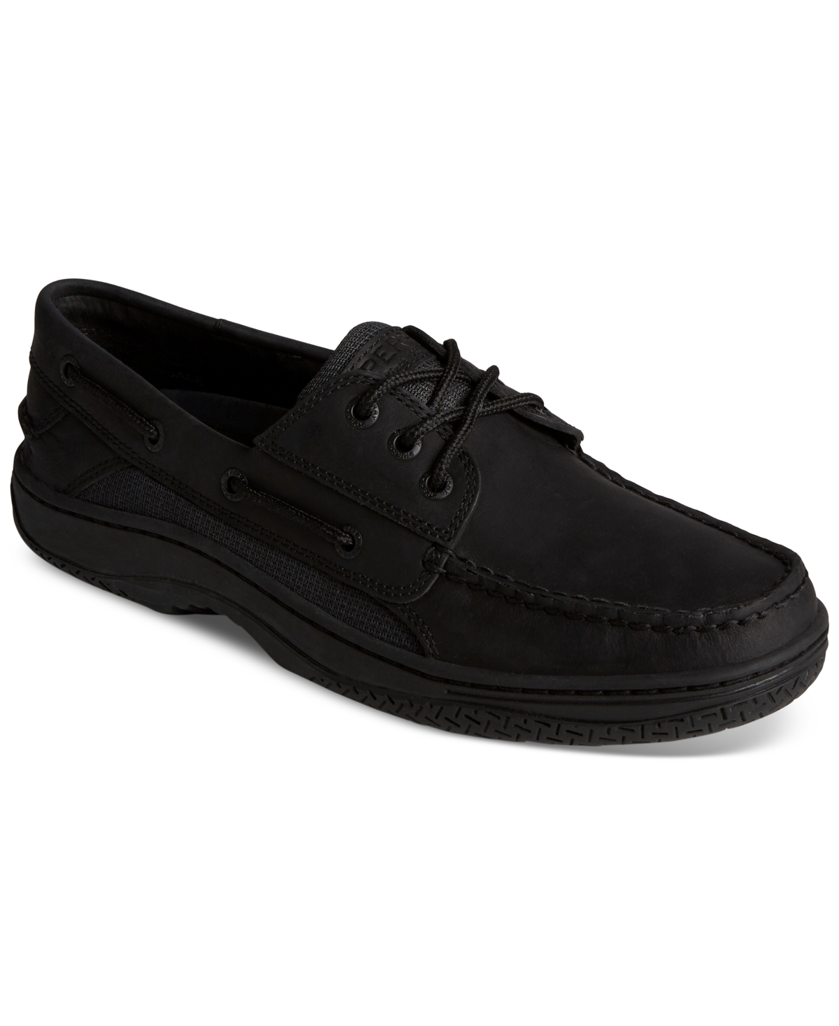 Sperry Men's Billfish 3-eye Moc Toe Boat Shoes In Black