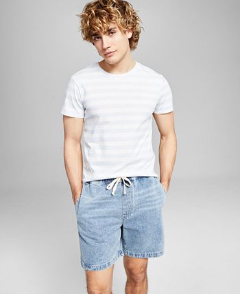 Drawstring denim sales shorts mens
