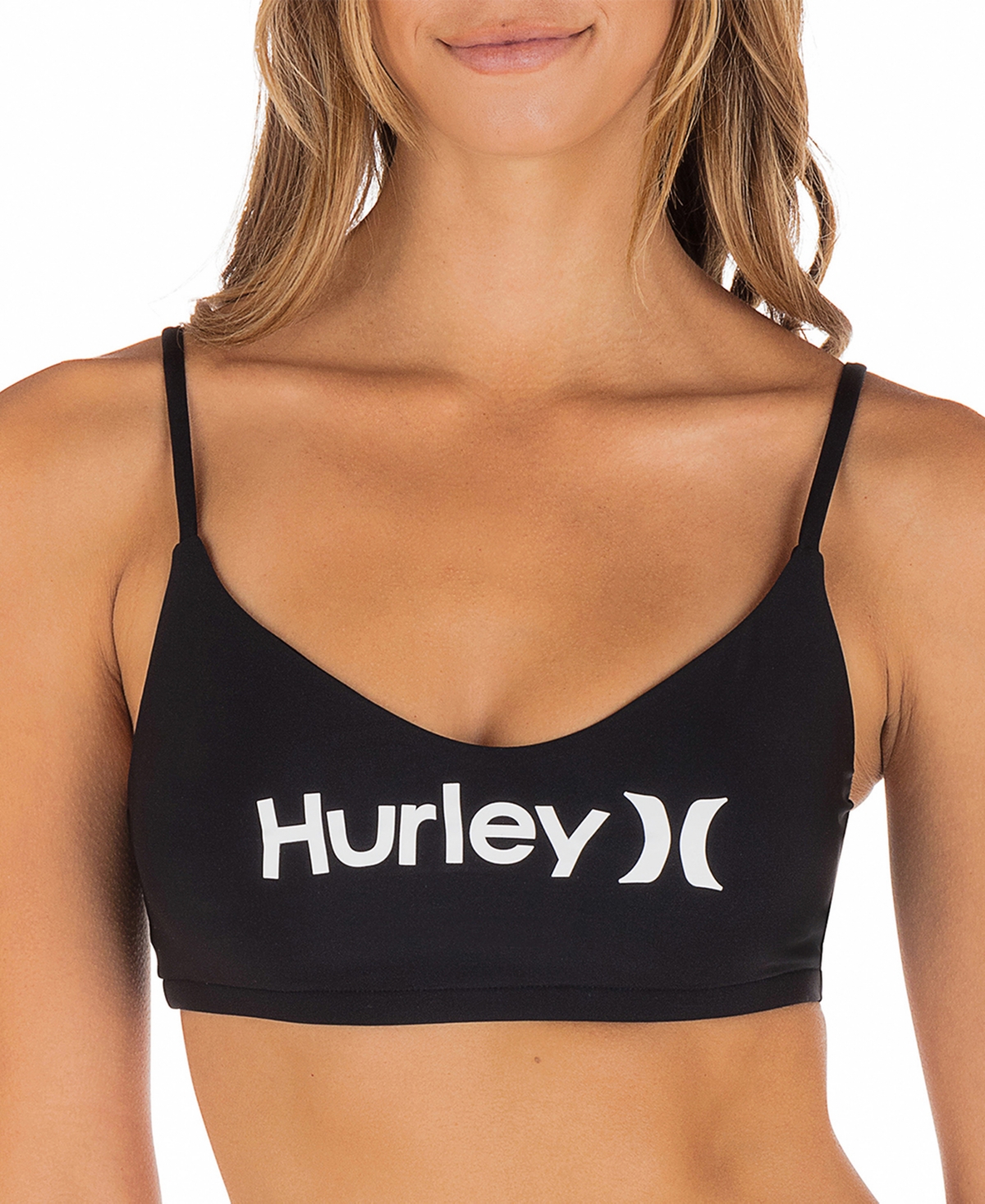 Hurley Juniors' Solid One And Only Adjustable-Strap Bralette Bikini Top Women's Swimsuit