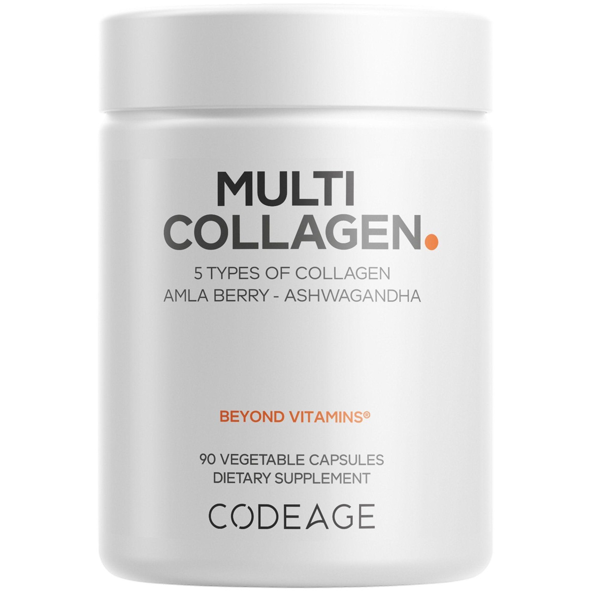 Codeage Multi Collagen Peptides Protein Capsules, 5 Collagen Types, Grass-Fed & Hydrolyzed Bovine Collagen Pills Supplement, Ashwagandha, 90 Capsules