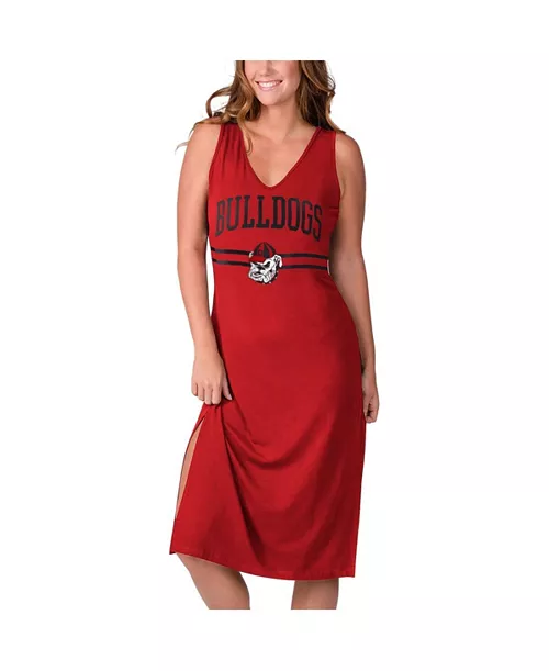 women's red georgia bulldogs training v-neck maxi dress