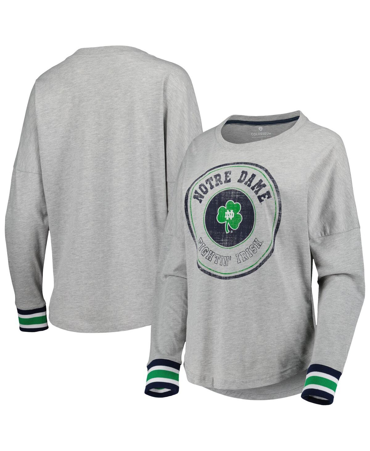Colosseum Women's  Heathered Gray Notre Dame Fighting Irish Andy Long Sleeve T-shirt