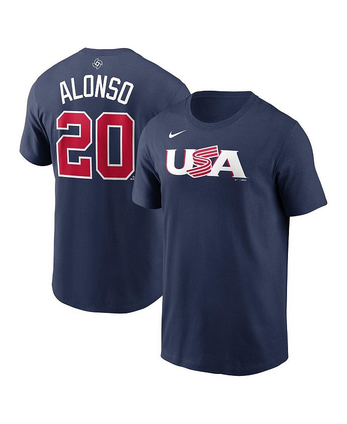 Nike Men's Pete Alonso White USA Baseball 2023 World Baseball Classic Name  and Number T-shirt - Macy's