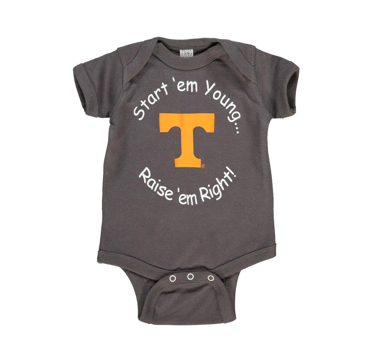 Newborn and Infant Boys and Girls Charcoal Tennessee Volunteers Start 'Em Young Bodysuit