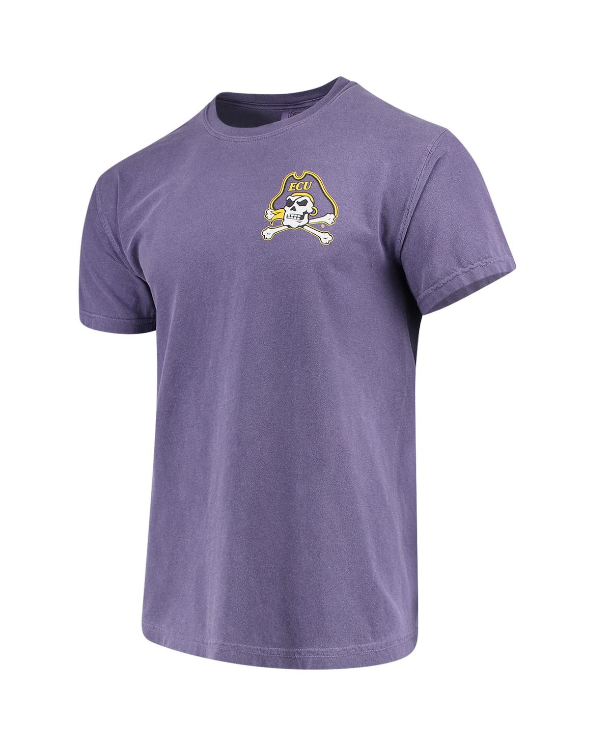 Men's Purple Ecu Pirates Baseball Flag Comfort Colors T-shirt - Purple