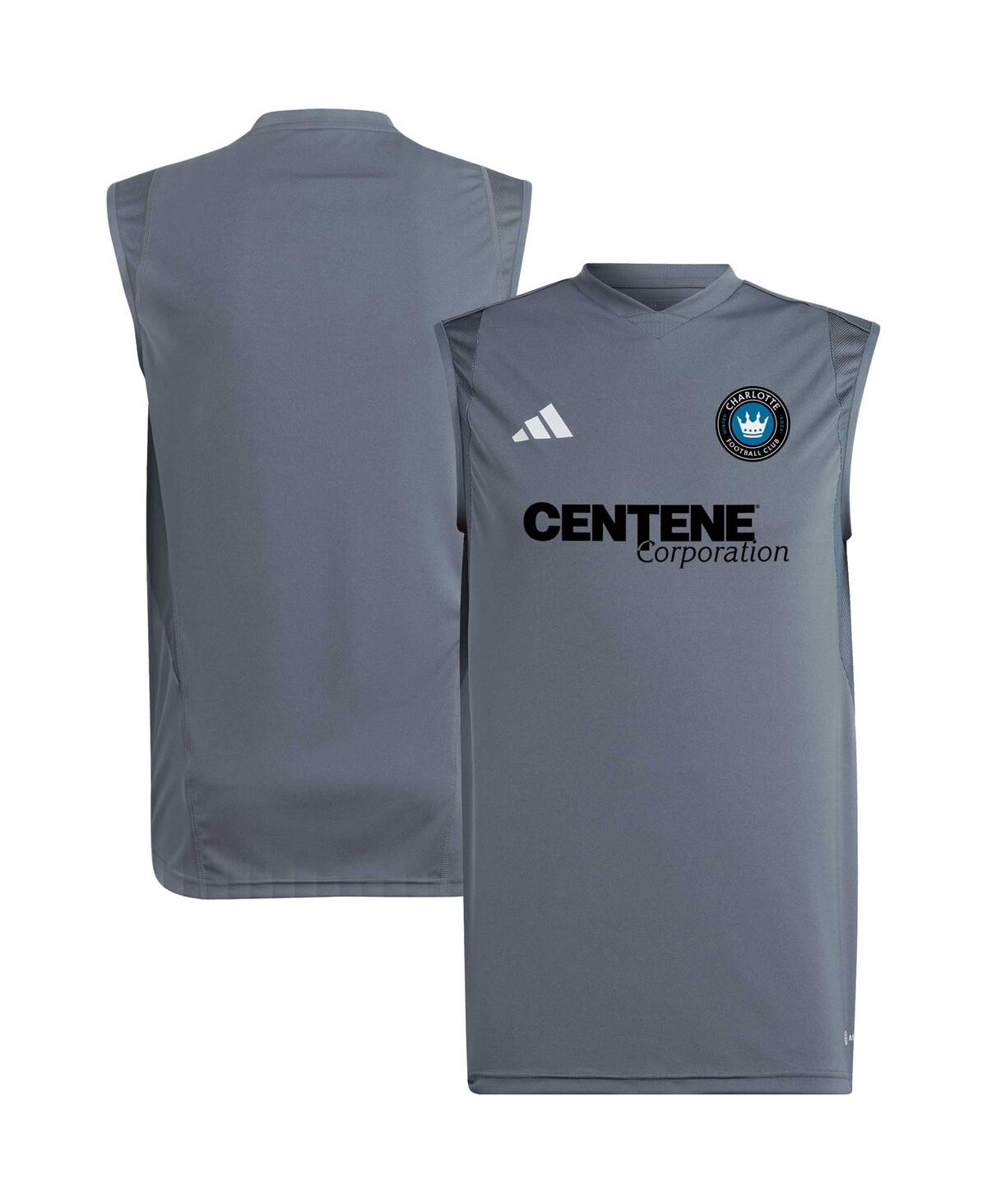 Men's adidasCharlotte Fc 2023 On-Field Sleeveless Training Jersey - Gray