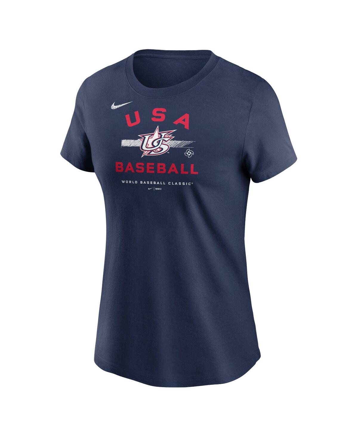 Shop Nike Women's  Navy Usa Baseball 2023 World Baseball Classic Country T-shirt