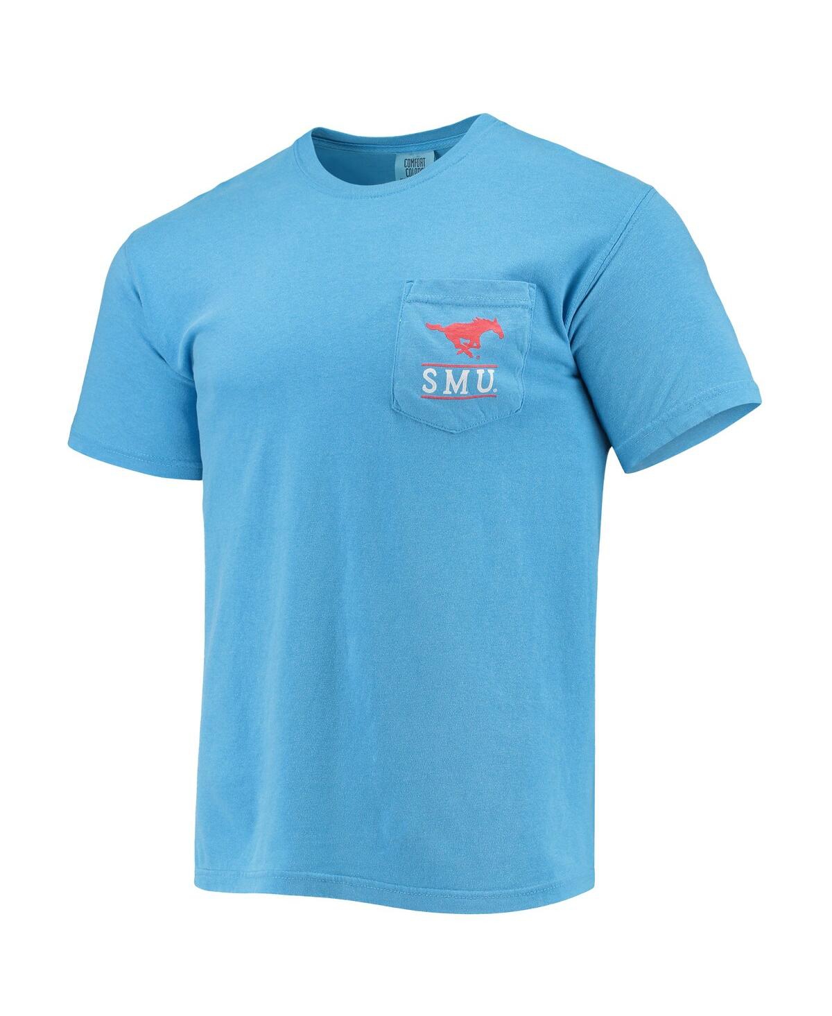 Image One Light Blue Smu Mustangs Circle Campus Scene T-shirt In Light Blue