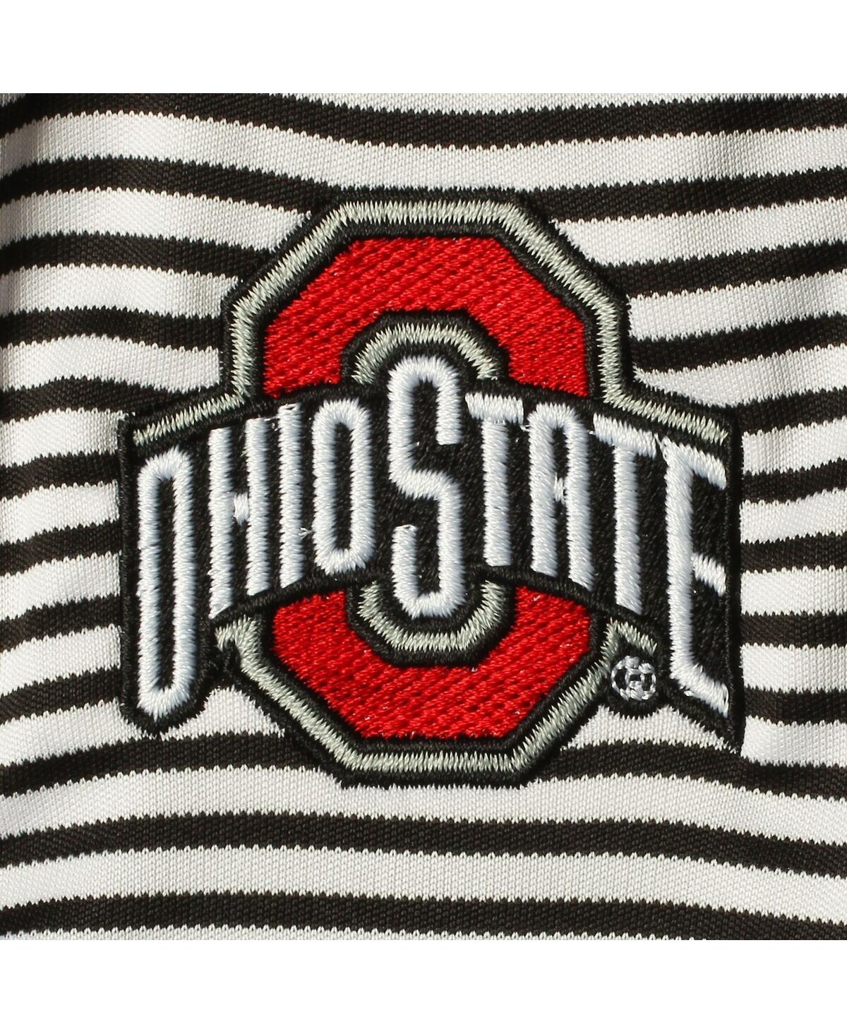 Shop Garb Infant Boys And Girls  Black, White Ohio State Buckeyes Carson Striped Short Sleeve Bodysuit In Black,white