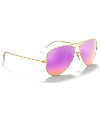 Unisex Polarized Aviator Mirror Sunglasses, RB3025