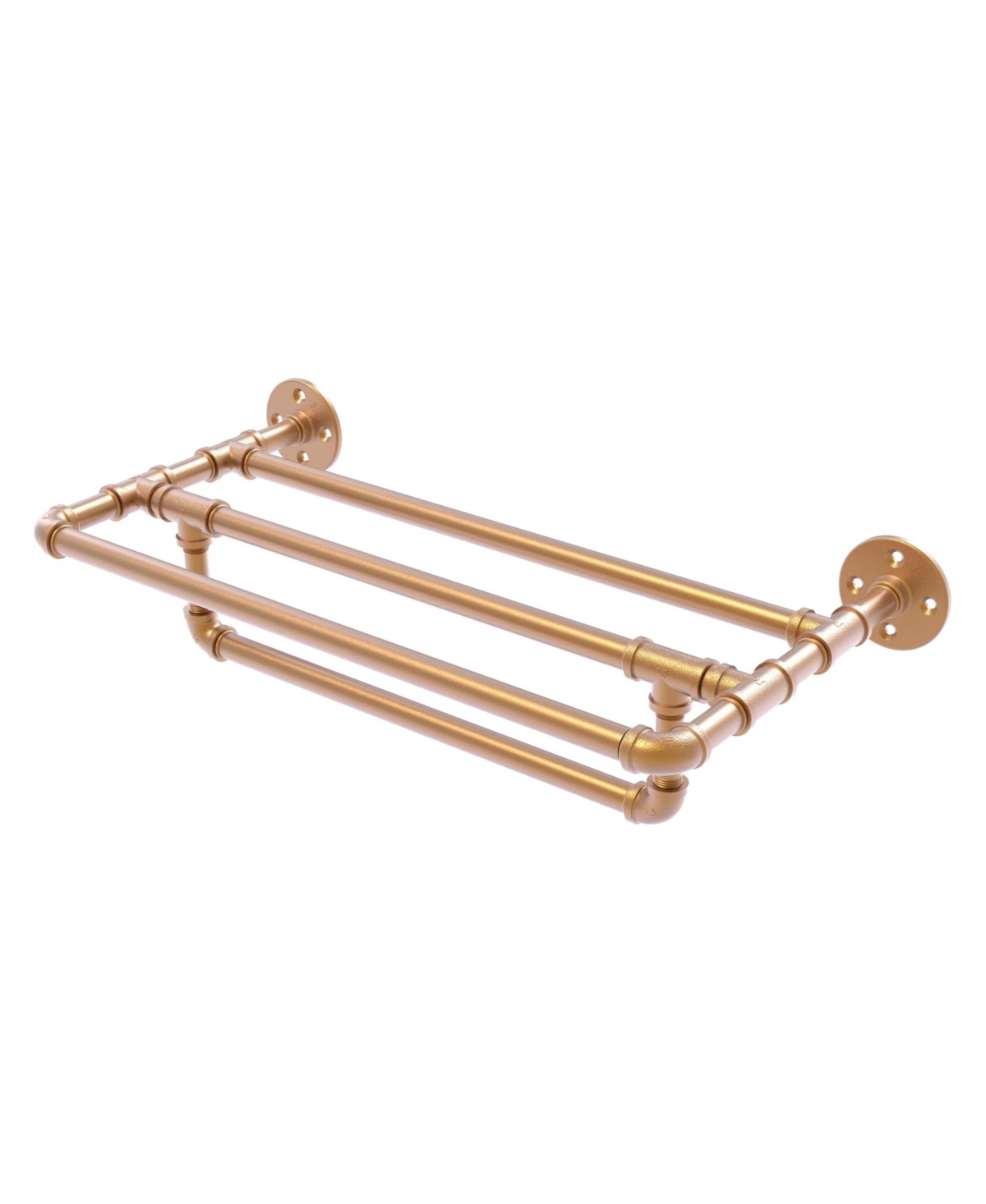 Allied Brass Pipeline Collection 30 Inch Wall Mounted Towel Shelf With Towel Bar In Brushed Bronze