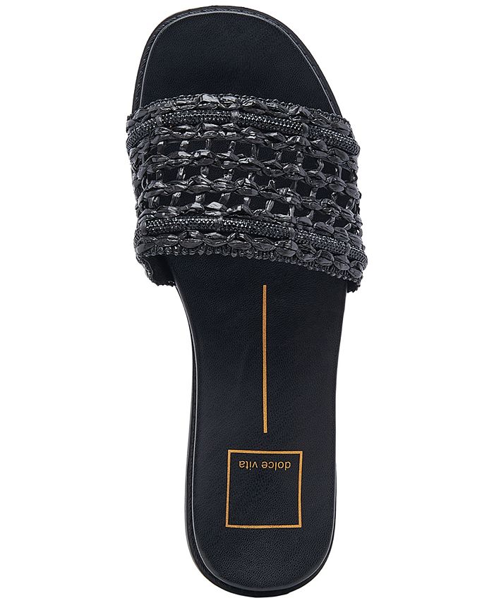 Dolce Vita Women's Gwenn Woven Raffia Slide Flat Sandals Macy's
