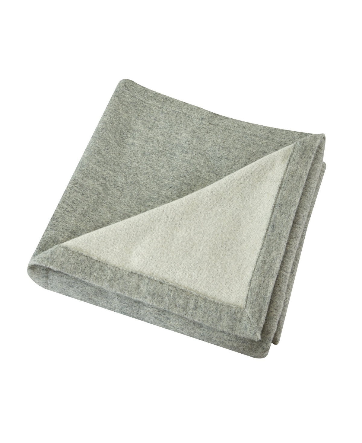 Melange Home Self Hem Merino Wool Blanket, King In Light Gray