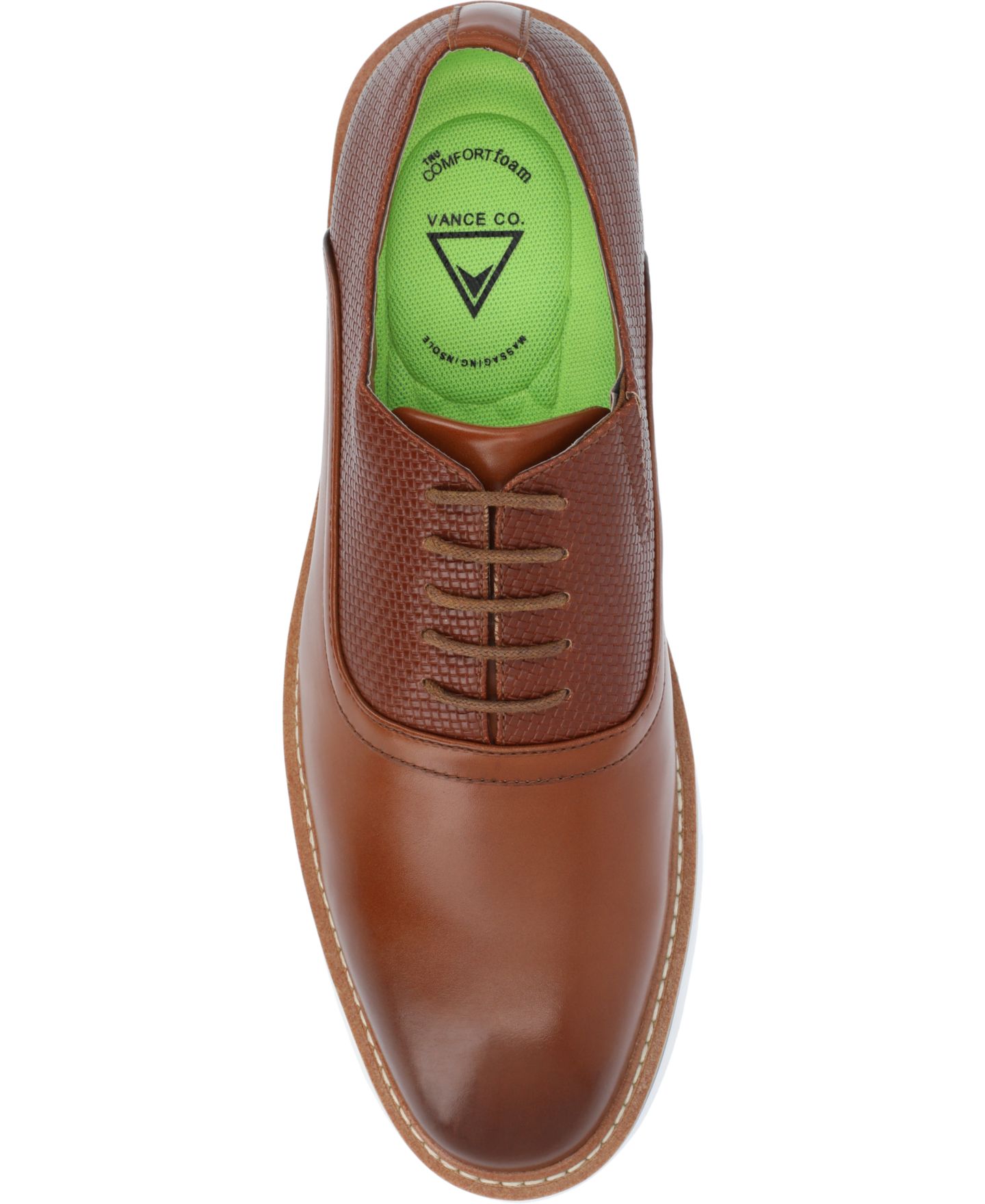 Мужские туфли Vance Co. Weber Plain Toe Hybrid Dress Shoes, цвет: Каштановый — фото 4