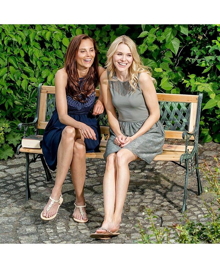 Costway 49 1/2'' Patio Park Garden Bench Porch Path Chair Outdoor Deck