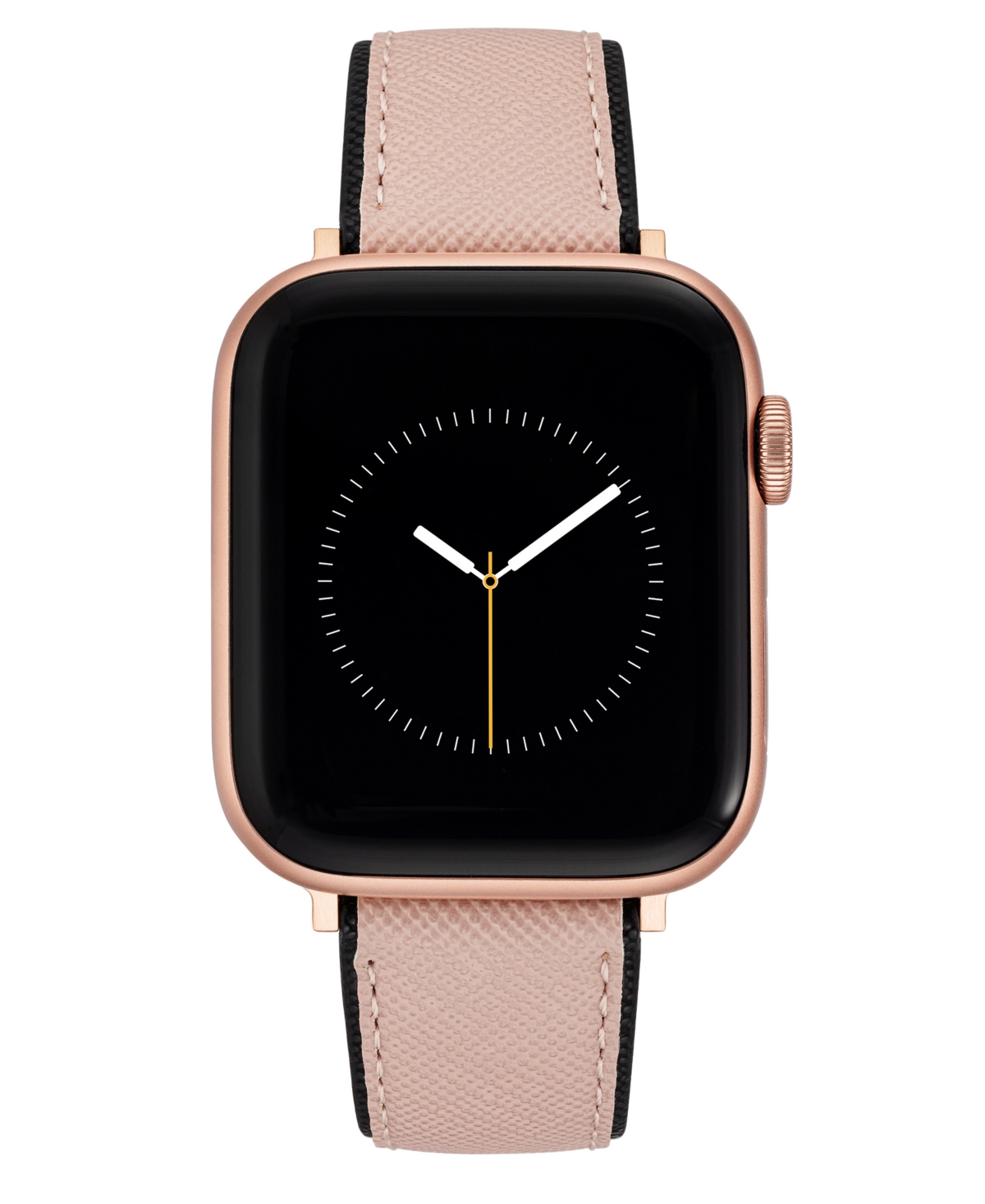Women's Saffiano Textured Faux Leather Band Compatible with 38/40/41mm Apple Watch - Pink, Black
