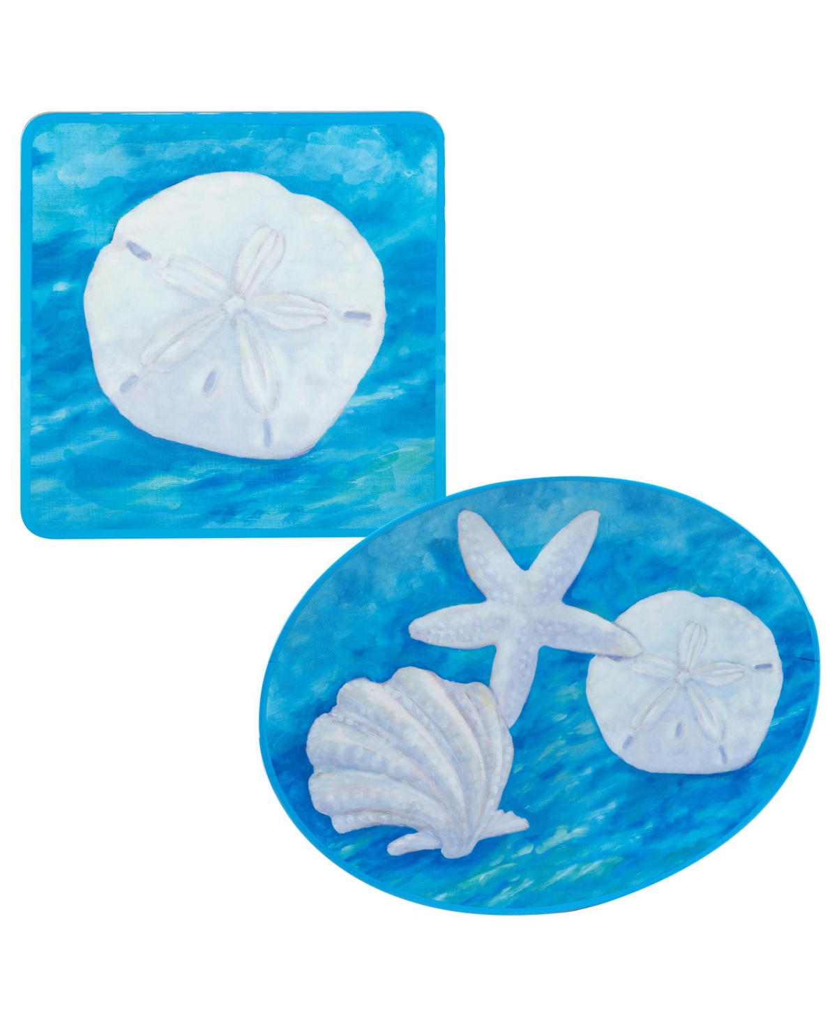 Shop Certified International Ocean Beach Melamine Platter, Set Of 2 In Blue