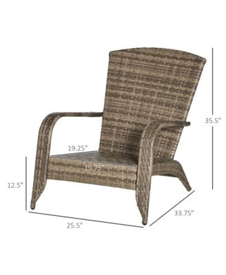 PE Rat Adirondack Lounge Patio Fire Pit Chair, Dark