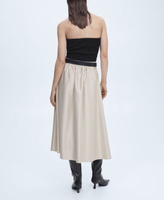Women's Midi Satin Skirt
