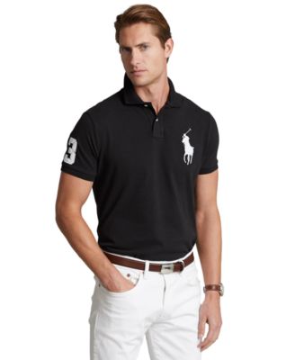 Polo Ralph Lauren Mens Big Pony City Custom Fit Mesh Polo Shirt (X-Large,  White Miami) 