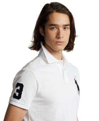Men's Big Pony Custom Slim-Fit Mesh Polo Shirt thumbnail 3