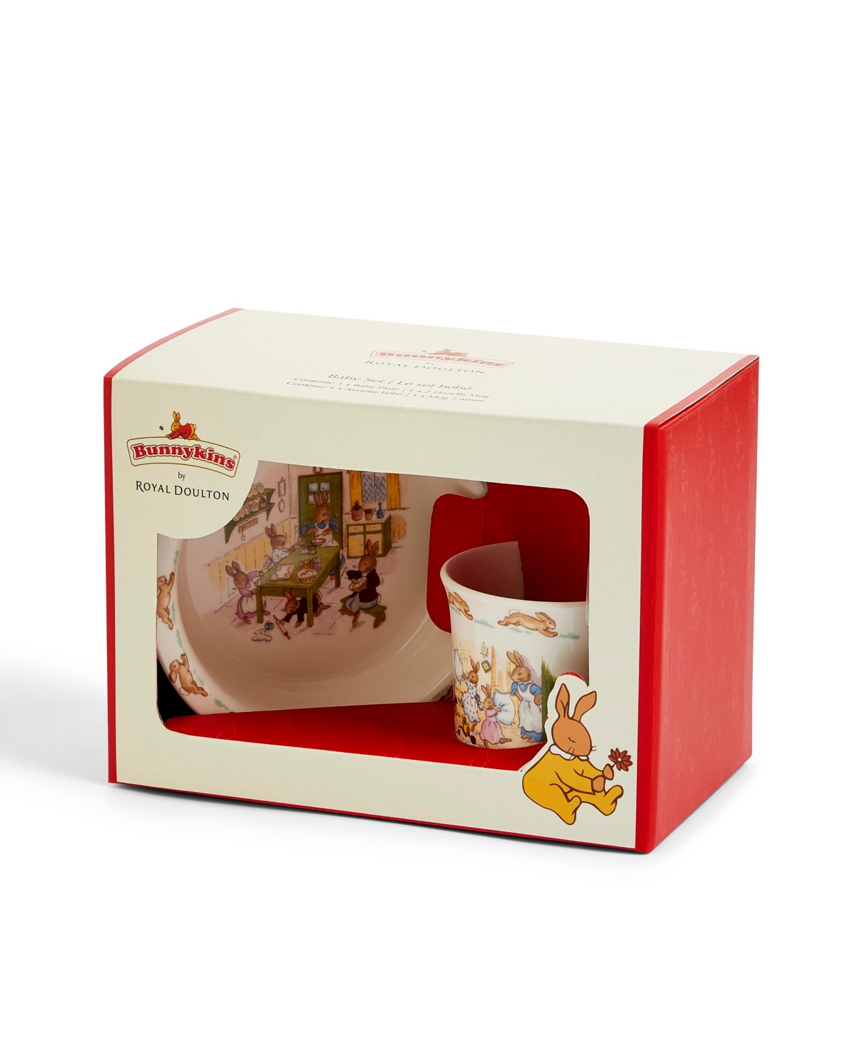 Royal Doulton Bunnykins Baby Bowl & 2 Handle Mug 2 Piece Set In Multi
