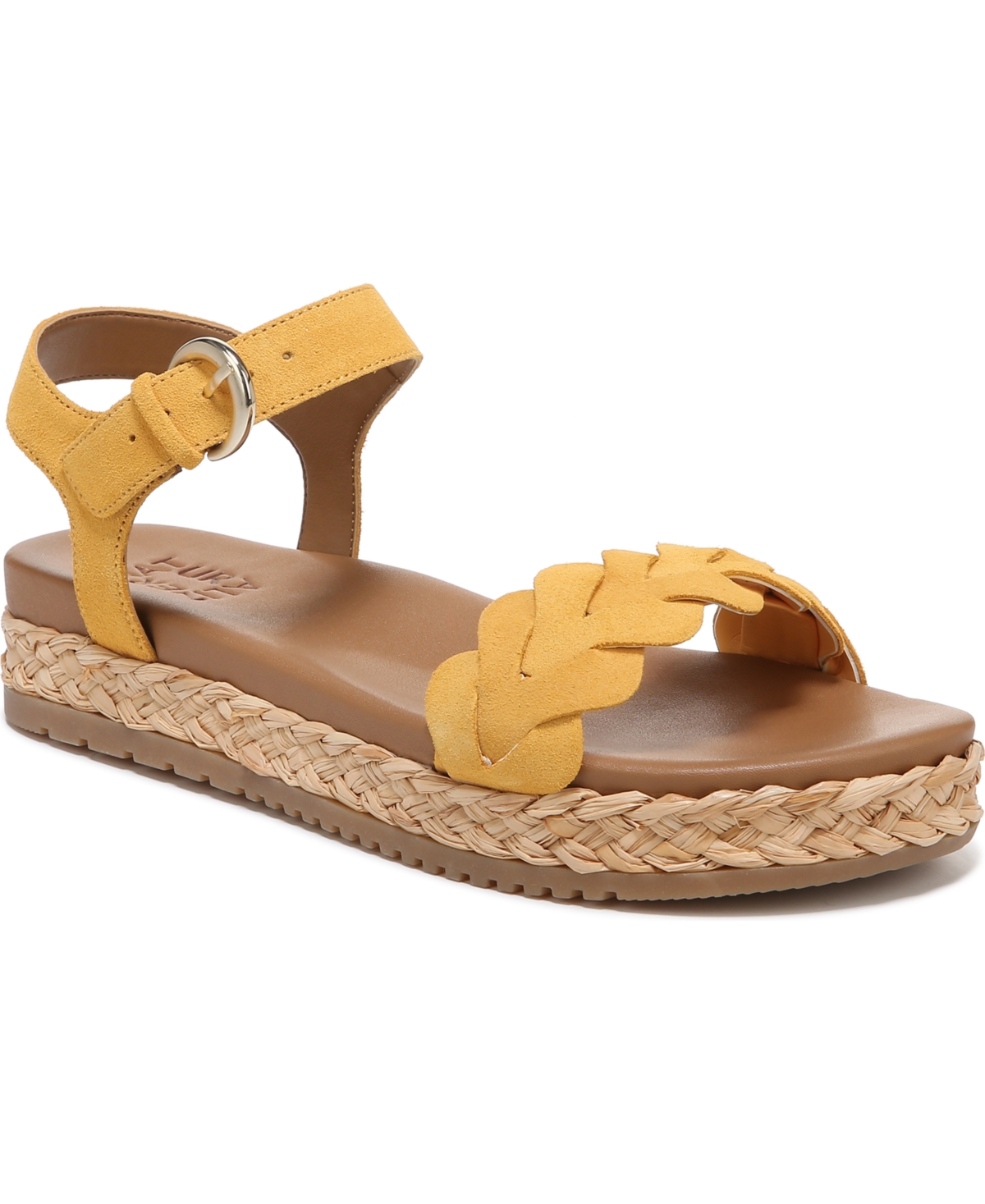 Naturalizer Neila Ankle Strap Platform Sandal In Daffodil Suede