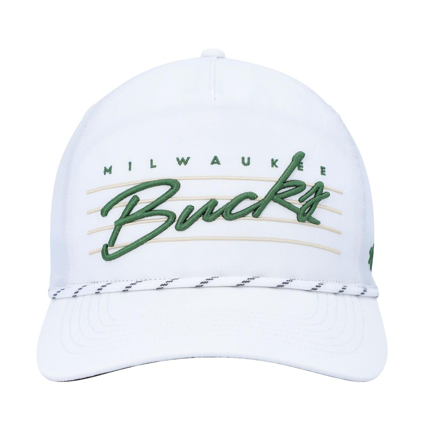 Мужская кепка '47 Brand White Milwaukee Bucks Downburst Hitch Snapback Hat — фото 2