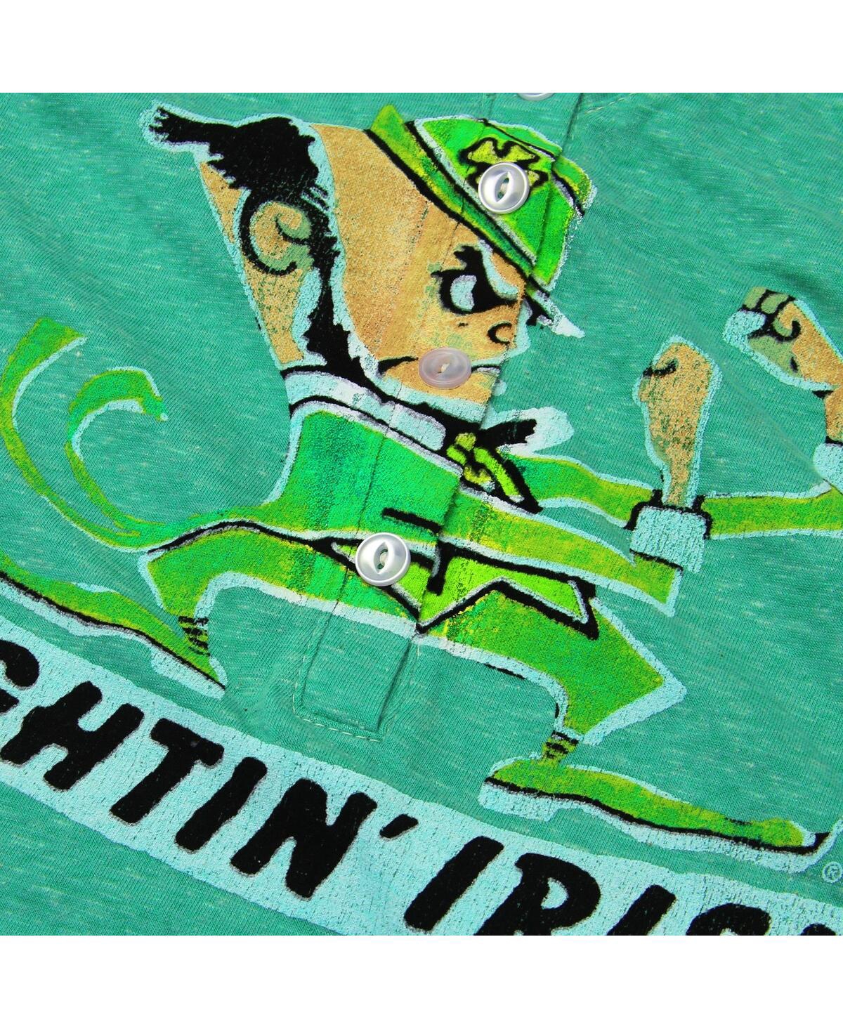 Shop Retro Brand Women's Notre Dame Fighting Irish Original  Green Relaxed Henley Tank Top