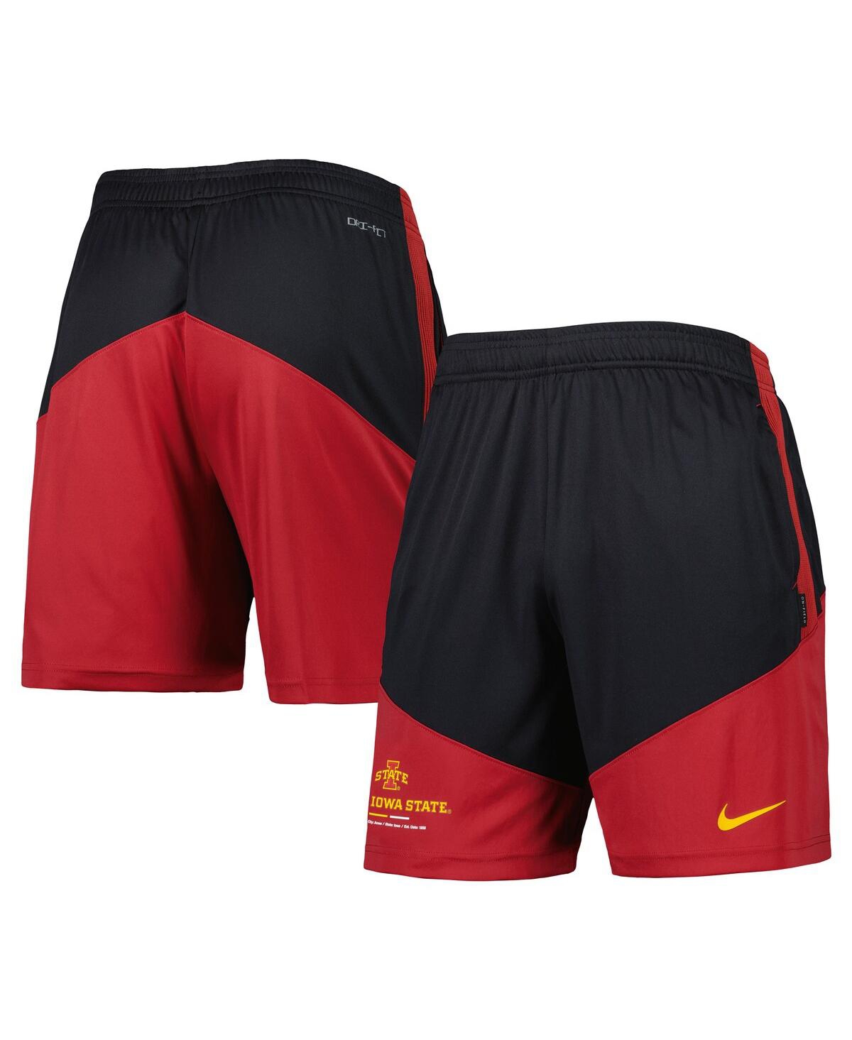 Men's Nikeand Cardinal Iowa State Cyclones Performance Player Shorts - Black, Cardinal
