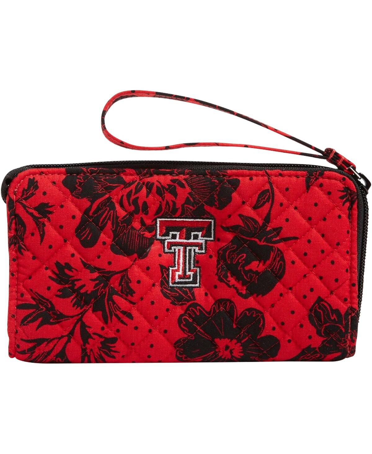 Shop Vera Bradley Women's  Texas Tech Red Raiders Rain Garden Front-zip Wristlet In Red,black