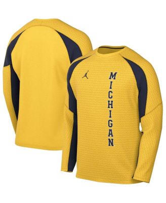 Men s Jordan Maize Michigan Wolverines Basketball Shooting Raglan Long Sleeve T shirt Macy s