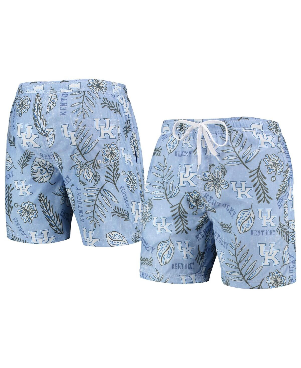 Shop Wes & Willy Men's  Light Blue Kentucky Wildcats Vintage-like Floral Swim Trunks