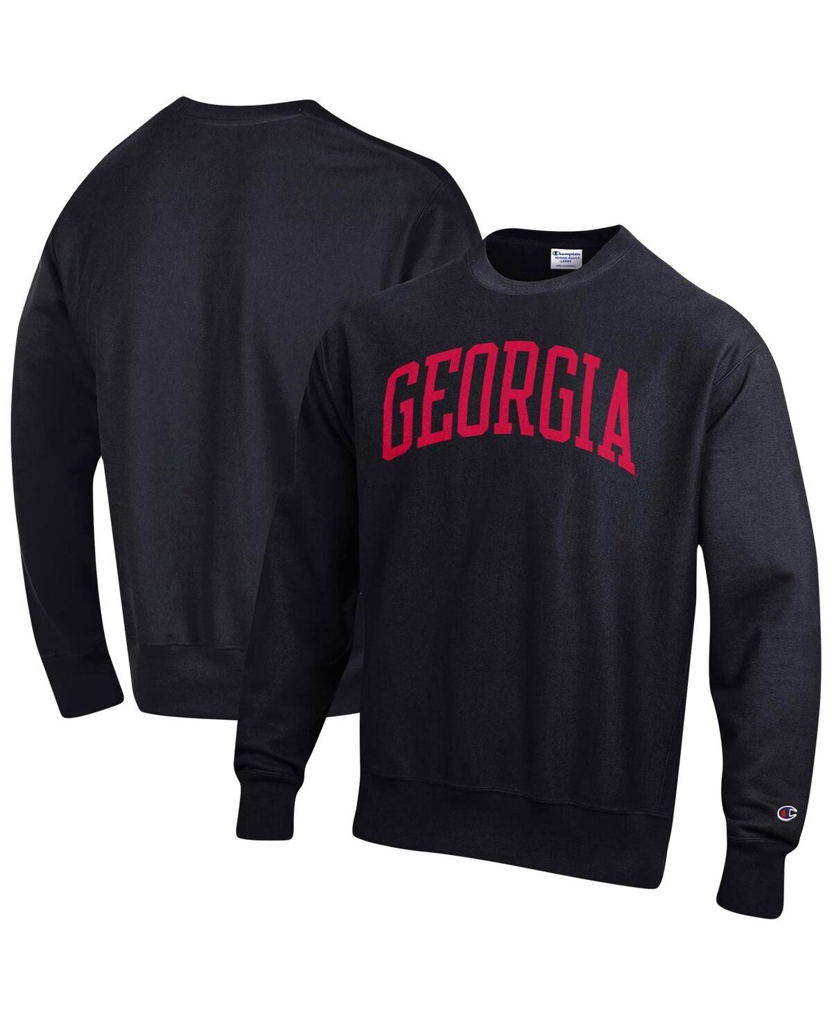 Shop Champion Men's  Black Georgia Bulldogs Arch Reverse Weave Pullover Sweatshirt