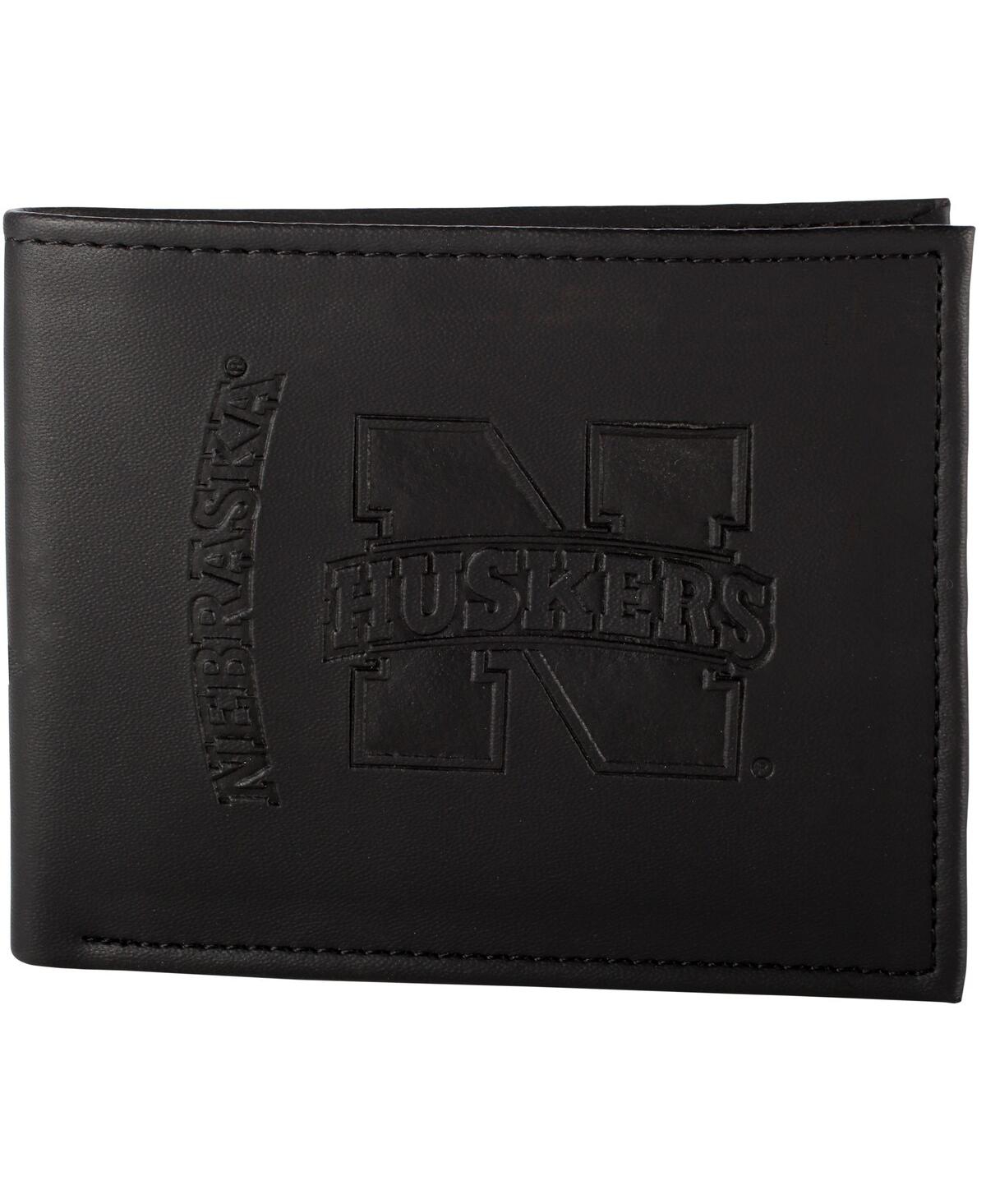 Men's Black Nebraska Huskers Hybrid Bi-Fold Wallet - Black