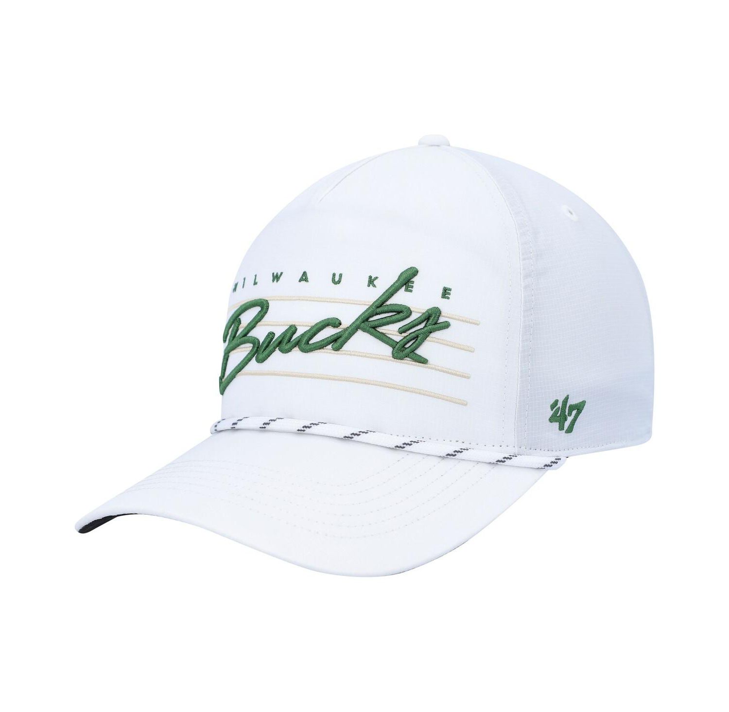Men's White Milwaukee Bucks Downburst Hitch Snapback Hat