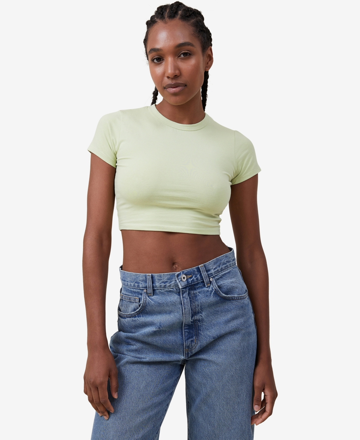 Cotton On Women's Micro Crop T-shirt In Light Lime