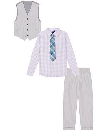 Nautica Toddler Boys Pinstripe Vest, Shirt, Pant and Necktie Set - Macy's