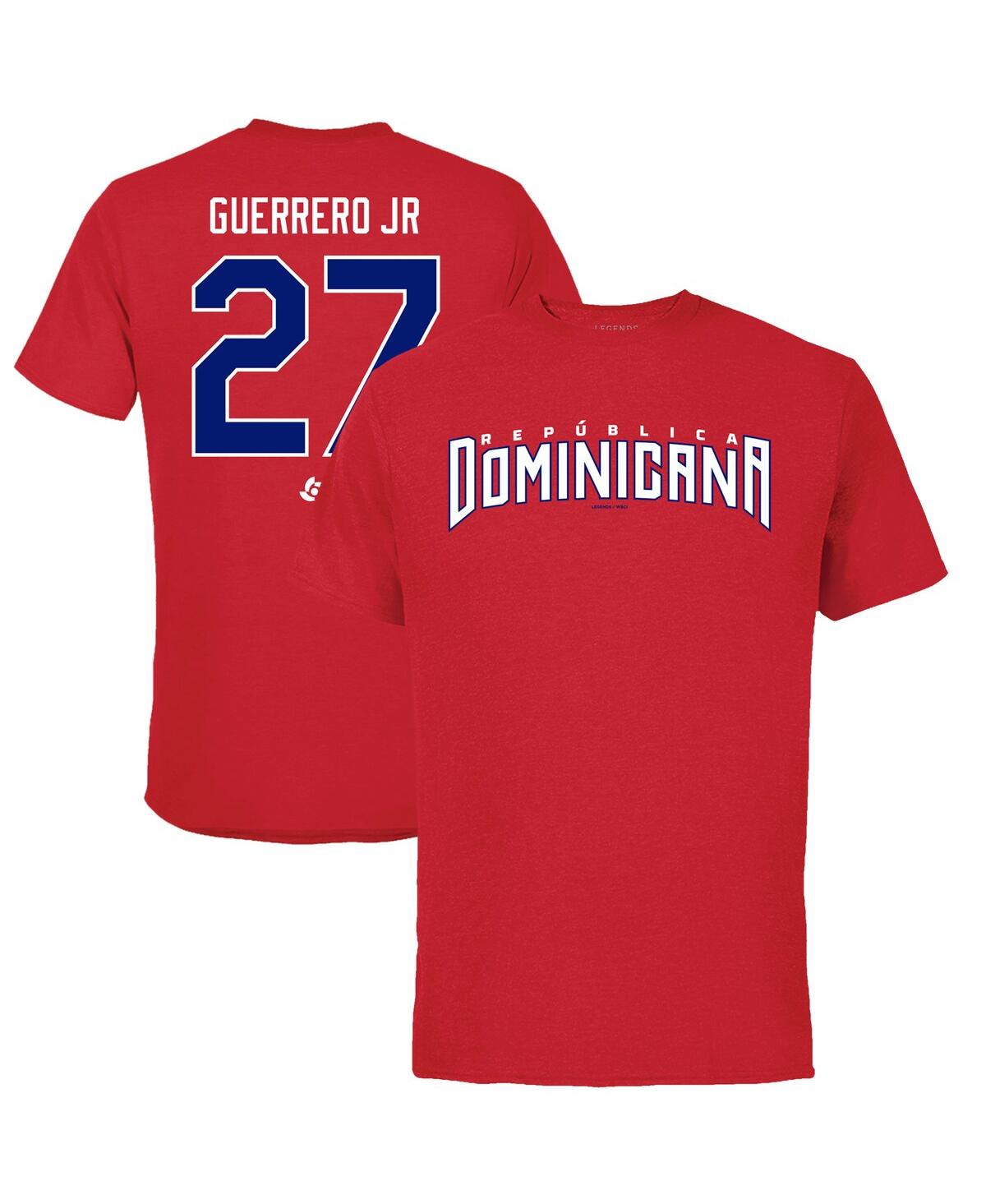 Men's Legends Vladimir Guerrero Jr. Red Dominican Republic Baseball 2023 World Baseball Classic Name and Number T-shirt - Red