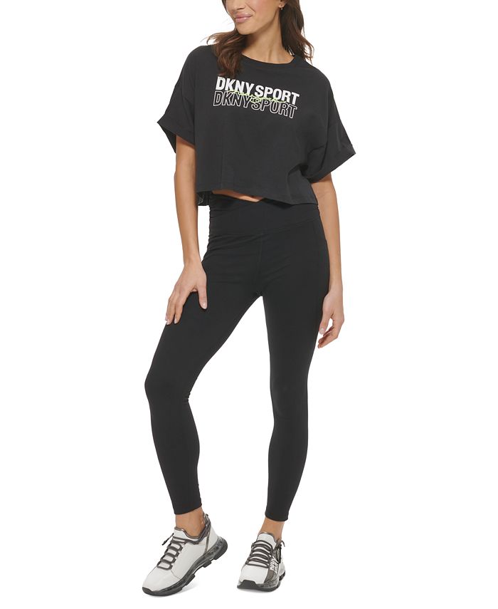 DKNY Cotton leggings girl black 