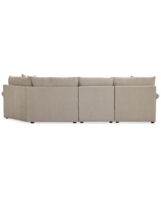 CLOSEOUT! Wrenley 131" 3-Pc. Fabric Modular Cuddler Chaise Sectional Sofa