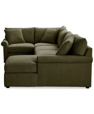CLOSEOUT! Wrenley 138" 4-Pc. Fabric Modular Chaise Sleeper Sectional Sofa, Created for Macy's